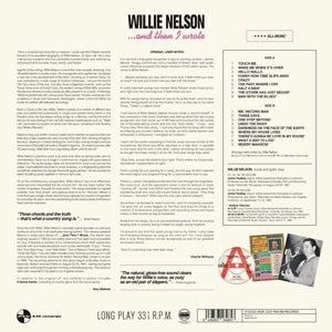 Nelson, Willie – And Then I Wrote | 8436563184857 | extra productbeeld