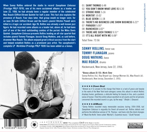 Rollins, Sonny – Saxophone Colossus | 8436569192672 | extra productbeeld