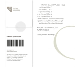 Lohmann, Antoinette – Hellendaal: Violin Sonatas | 8711525527102 | extra productbeeld