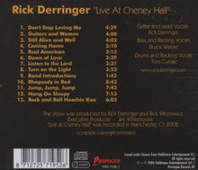 Derringer, Rick – Live At Cheney Hall | 8712725719526 | extra productbeeld