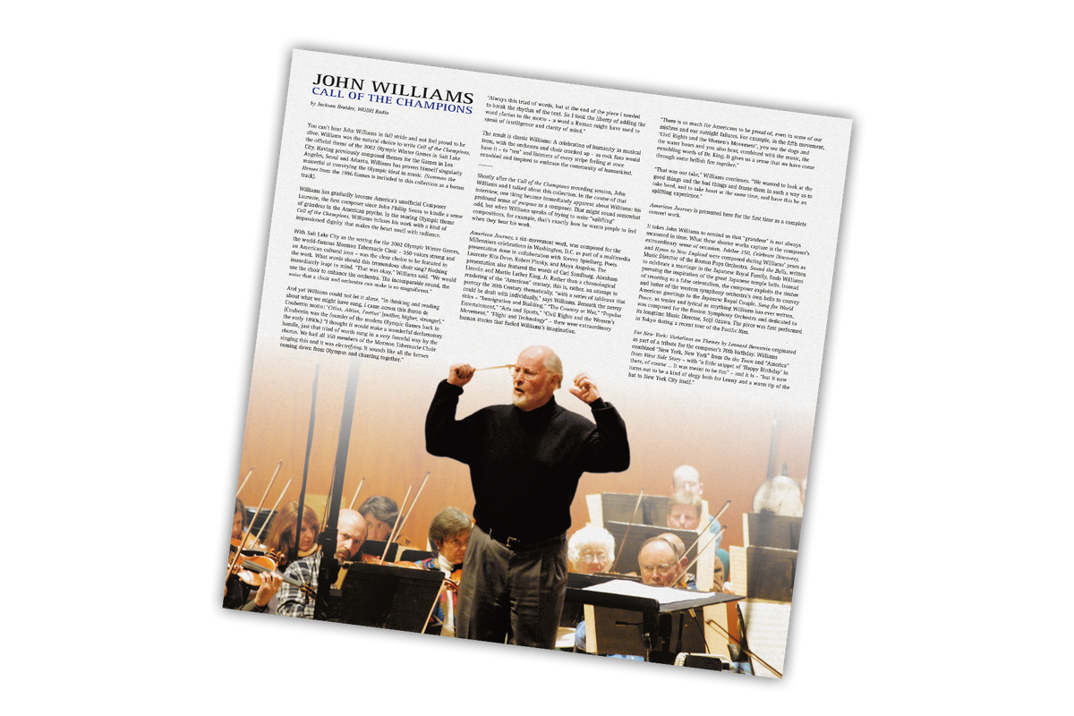 Williams, John – Call of the Champions | 8719262035836 | extra productbeeld