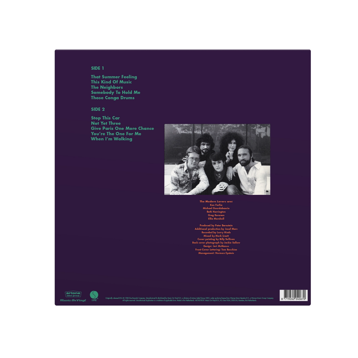 Jonathan Richman & the Modern Lovers – Jonathan Sings! | 8719262040670 | extra productbeeld