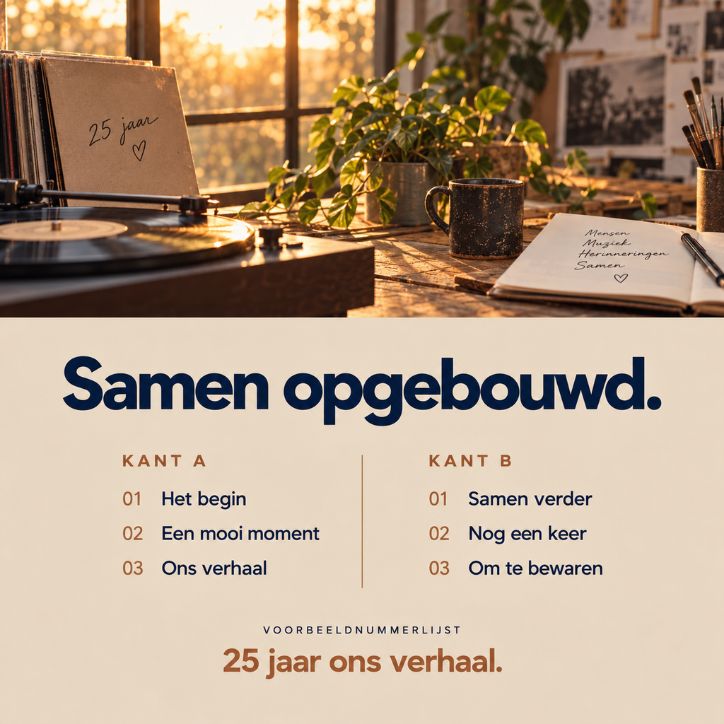 Achterkant van de hoes: Samen opgebouwd.
