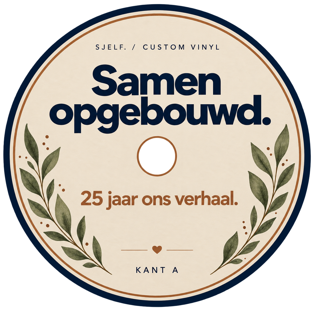 Middenlabel kant A: Samen opgebouwd.