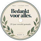 Middenlabel kant A: Bedankt voor alles.