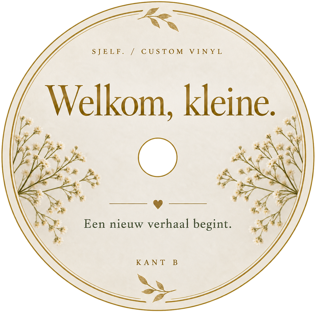 Middenlabel kant B: Welkom, kleine.