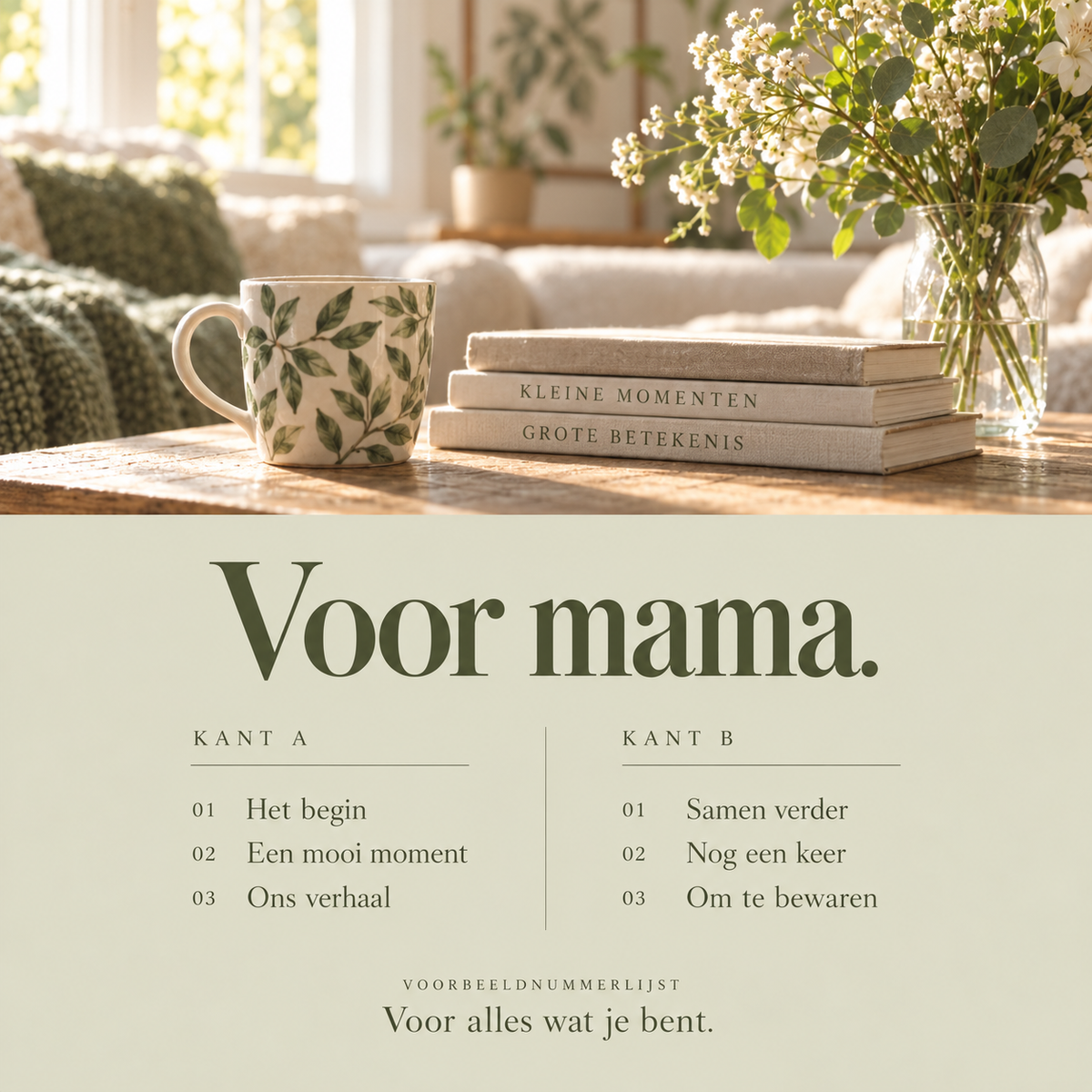 Achterkant van de hoes: Voor mama.