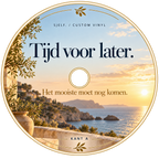 Middenlabel kant A: Tijd voor later.