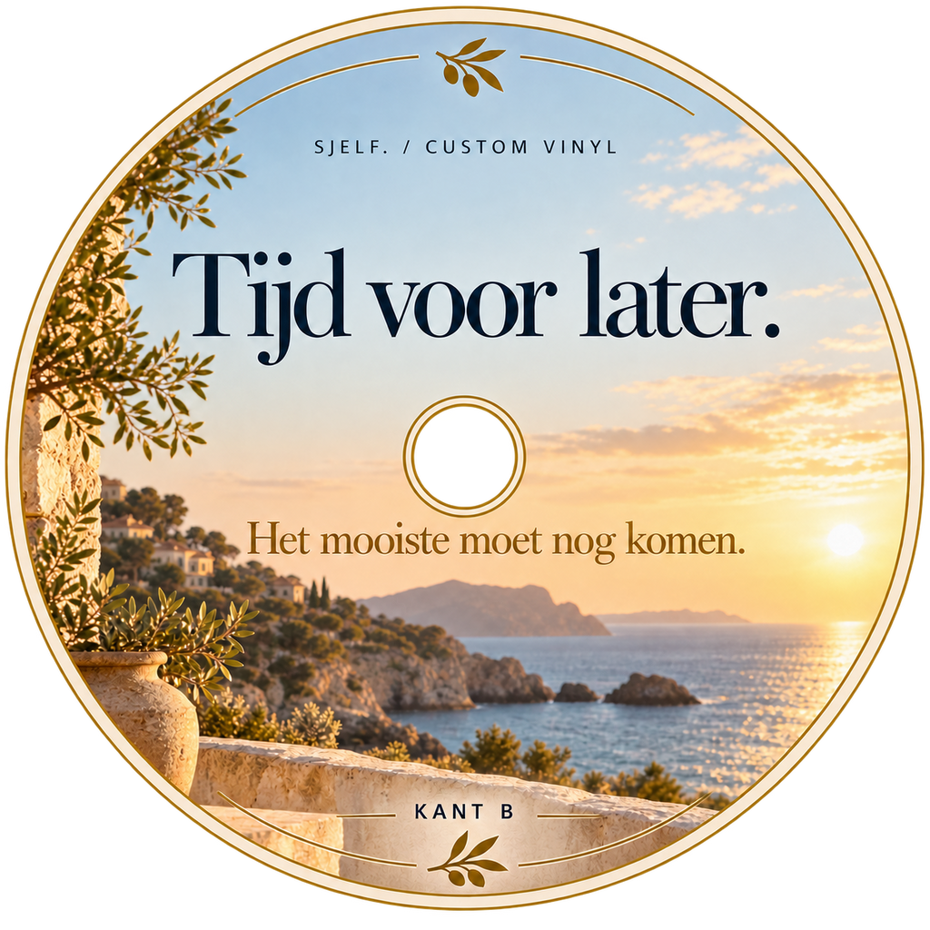 Middenlabel kant B: Tijd voor later.