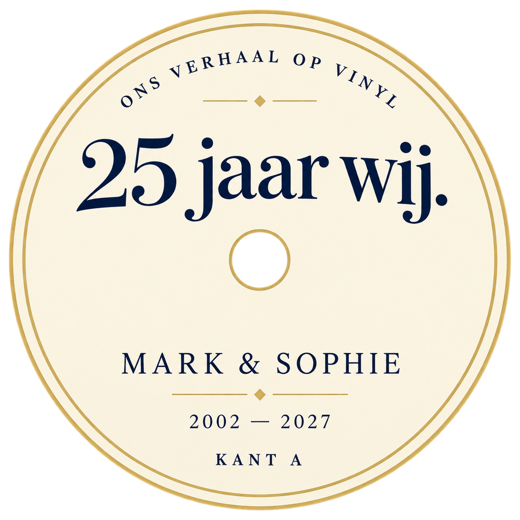 Persoonlijk middenlabel voor kant A van de trouwdag-voorbeeldplaat