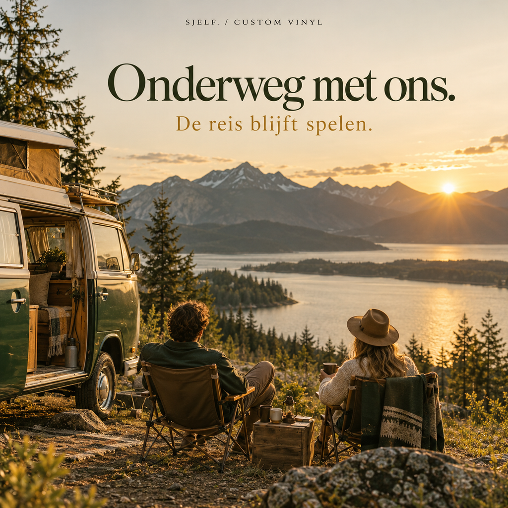 Voorkant van de hoes: Onderweg met ons.