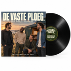 Voorbeeld van ontwerp jullie vriendenplaat met persoonlijke hoes en een gedeeltelijk uitgeschoven zwarte elpee