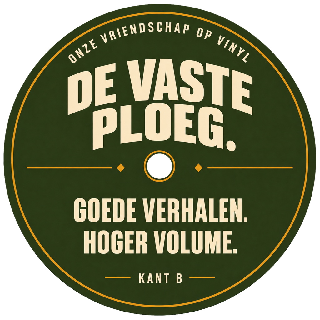 Bijpassend persoonlijk middenlabel voor kant B van de vriendengroep-mannen-voorbeeldplaat