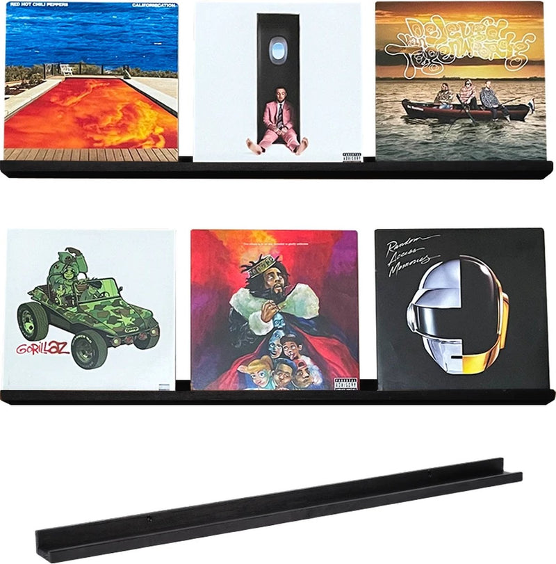 VinylCrafts LP-wandplank – zwart, 99 cm