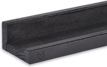Zwarte zwevende plank, 99 cm lang, voor LP's.
