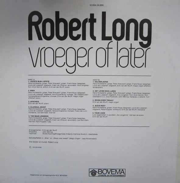 Robert Long – Vroeger of Later — achterhoes met tracklist