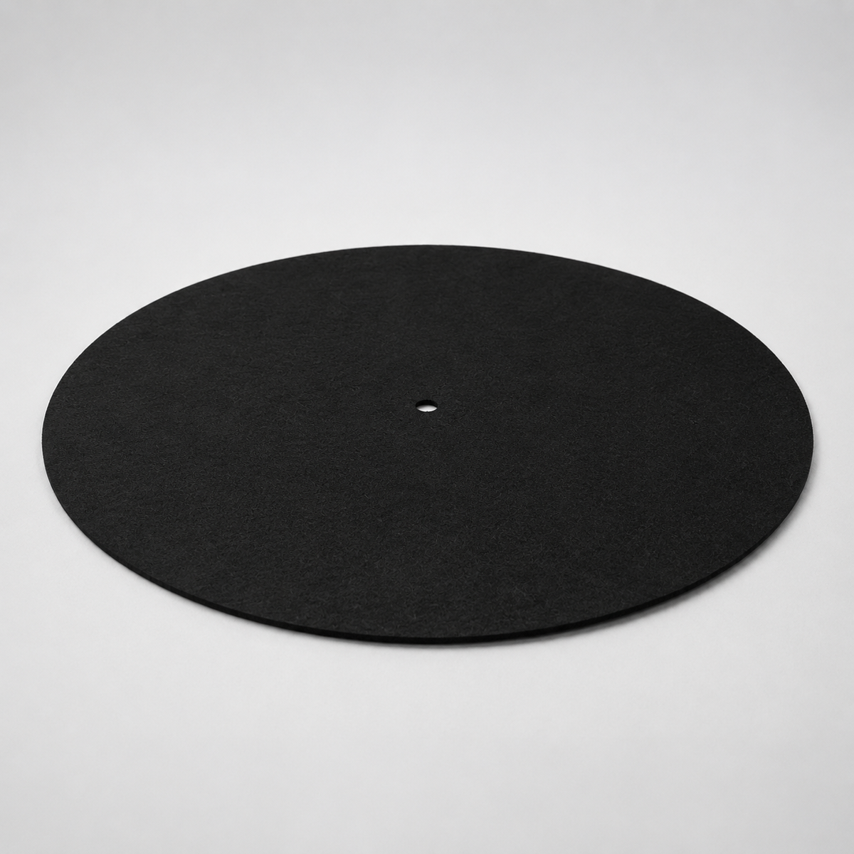 Zwarte vilten slipmat voor platenspeler – detail